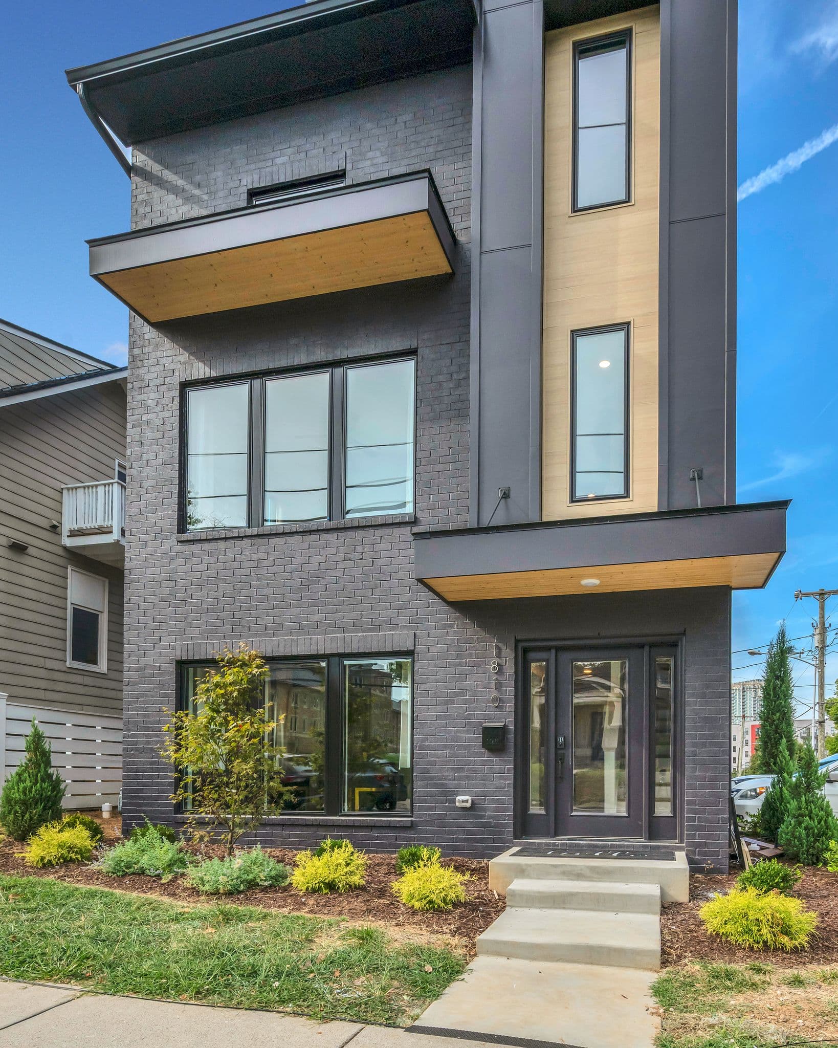 Modern townhome exterior